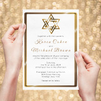 Metallic Gold Star van David Jewish Wedding