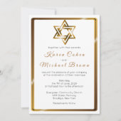 Metallic Gold Star van David Jewish Wedding Kaart (Voorkant)