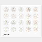 Metallic Gold State Name Maple Syrup met Leaf Ronde Sticker (Vel)