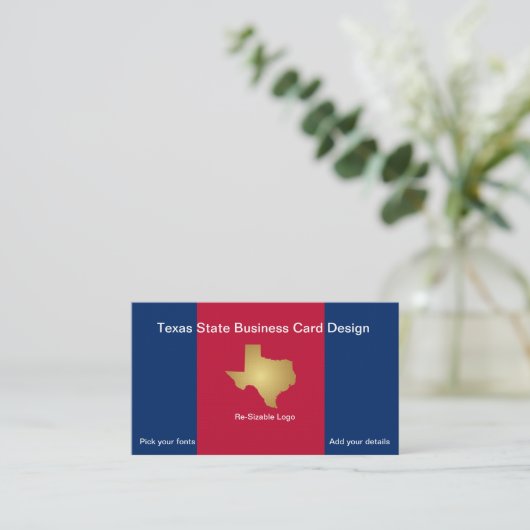 Metallic Gold State of Texas Visitekaartje (Staand voorkant)