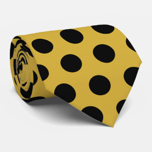 Metallic Gold Stropdas met Classy Black Dot Style