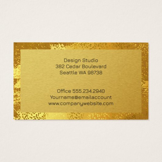 Metallic Gold Style Visitekaartje (Achterkant)