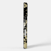 Metallic Gold Texture Black Swirl Accent Monogram Case-Mate iPhone Case (Achterkant / Rechts)