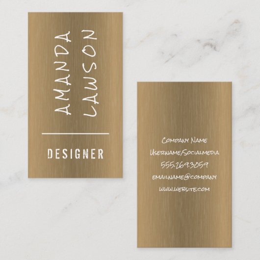 Metallic Gold Texture Visitekaartje (Voorkant / Achterkant)