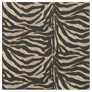 Metallic Gold Tiger Animal Print Fabric Stof