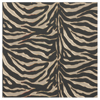 Metallic Gold Tiger Animal Print Fabric Stof