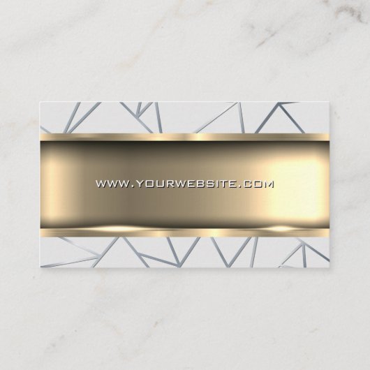 Metallic Gold Trim | Abstracte lijnen Visitekaartje (Achterkant)
