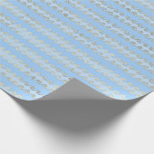 Metallic Gold Wave Blue onder het Zee thema Cadeaupapier (Hoek)