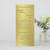 Metallic Gold Wedding Programma Programmakaart (Staand voorkant)