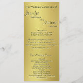Metallic Gold Wedding Programma Programmakaart (Voorkant)