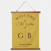 Metallic Gold Wedding Reception Entrance Hangend Wandkleed (Voorkant)