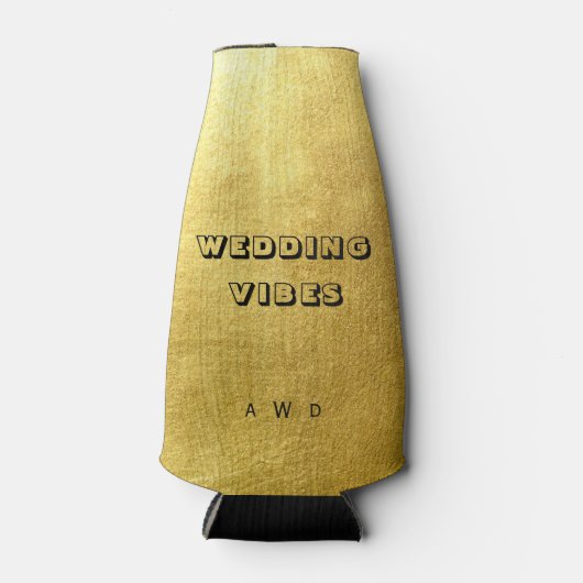 Metallic Gold Wedding Vibes Flesjeskoeler (Voorkant)