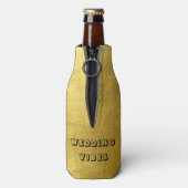 Metallic Gold Wedding Vibes Flesjeskoeler (Fles Achterkant)