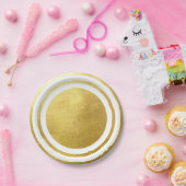 Metallic Gold White Generic Wedding Papieren Bordje (Feest)