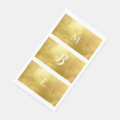 Metallic Gold & White Monogram Elegant Wedding Servet (Hoek)