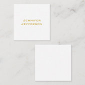 Metallic Gold & White Professional Modern Elegant Notitiekaartje (Voorkant / Achterkant)