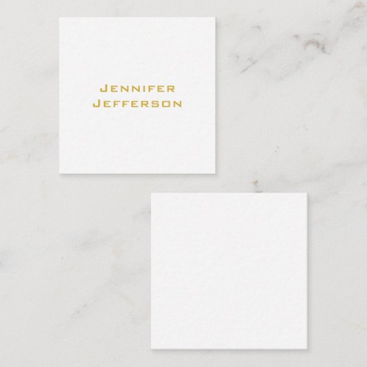 Metallic Gold & White Professional Modern Elegant Notitiekaartje (Voorkant / Achterkant)