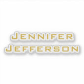 Metallic Gold & White Professional Modern Elegant Sticker (Voorkant)