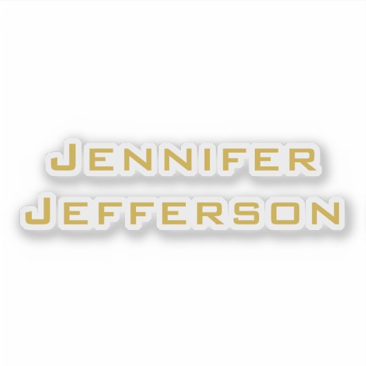 Metallic Gold & White Professional Modern Elegant Sticker (Voorkant)