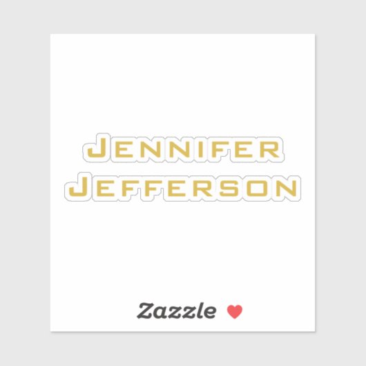 Metallic Gold & White Professional Modern Elegant Sticker (Vel)