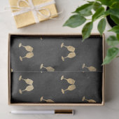 Metallic Gold Wine Glasses op zwarte lospagina Tissuepapier (Geschenk)