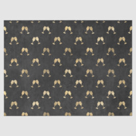 Metallic Gold Wine Glasses op zwarte lospagina Tissuepapier