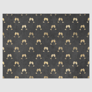 Metallic Gold Wine Glasses op zwarte lospagina Tissuepapier