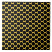 Metallic Gold with Black Dot Style 6" Square Tegeltje (Voorkant)