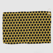 Metallic Gold with Black Dot Style Golfhanddoek (Horizontaal)