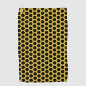 Metallic Gold with Black Dot Style Golfhanddoek (Voorkant)