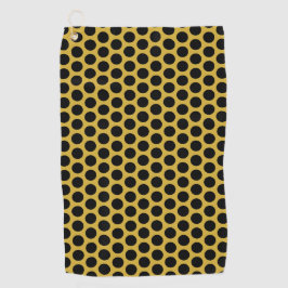 Metallic Gold with Black Dot Style Golfhanddoek