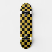 Metallic Gold with Black Square Style Persoonlijk Skateboard (Voorkant)