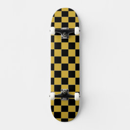 Metallic Gold with Black Square Style Persoonlijk Skateboard