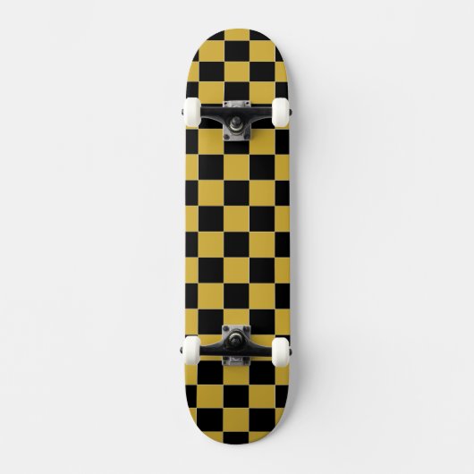 Metallic Gold with Black Square Style Persoonlijk Skateboard (Voorkant)
