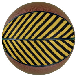 Metallic Gold with Bold Black Stripe Pattern Basketbal