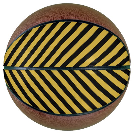 Metallic Gold with Bold Black Stripe Pattern Basketbal (Voorkant)