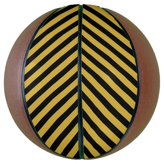 Metallic Gold with Bold Black Stripe Pattern Basketbal (Verticaal)