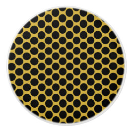 Metallic Gold with Modern Black Dot Style Hexagon Keramische Knop