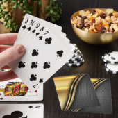 Metallic Golden Dark Wave Pokerkaarten (Insitu)