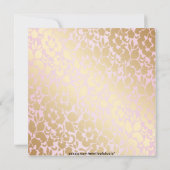 Metallic Golden Roos Pink First Communite Invite Kaart (Achterkant)