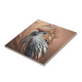 Metallic Golden Silver Embossed Cockatoo Parrot  Tegeltje (Zijkant)