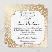 Metallic Golden White Floral First Community Kaart (Voorkant / Achterkant)