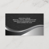 Metallic golf | Zwarte textuur Visitekaartje (Achterkant)