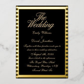 Metallic goud donkere bruiloft folie uitnodiging (Voorkant)