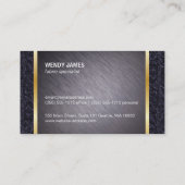 Metallic / Goud en Lederen Trim Visitekaartje (Achterkant)