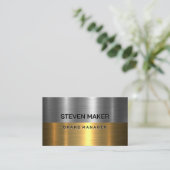 Metallic | Goud en staal Visitekaartje (Staand voorkant)