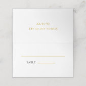Metallic goud en wit bruiloft gevouwen plaats kaar plaatskaartje (Buitenkant ongevouwen)