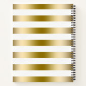 Metallic goud en witte strepen notitieboek (Achterkant)
