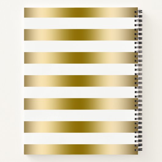 Metallic goud en witte strepen notitieboek (Achterkant)