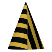 Metallic goud en zwart gestreept stijlvol feesthoedjes (Achterkant)